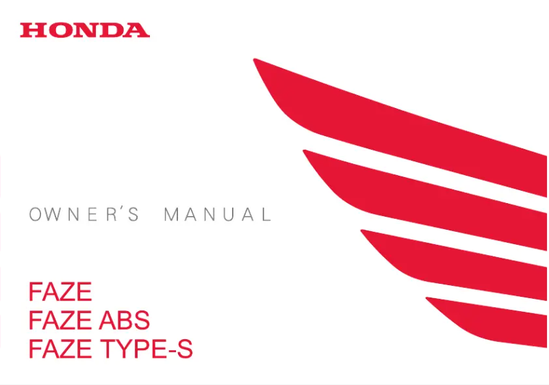 Página 1 del manual Manual de usuario Honda Faze 250 (2012)