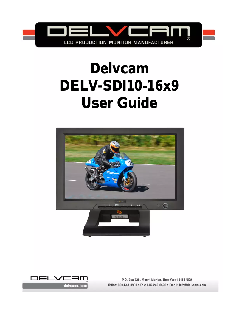 Page n°1 - Manuel utilisateur Delvcam DELV-SDI10-16X9