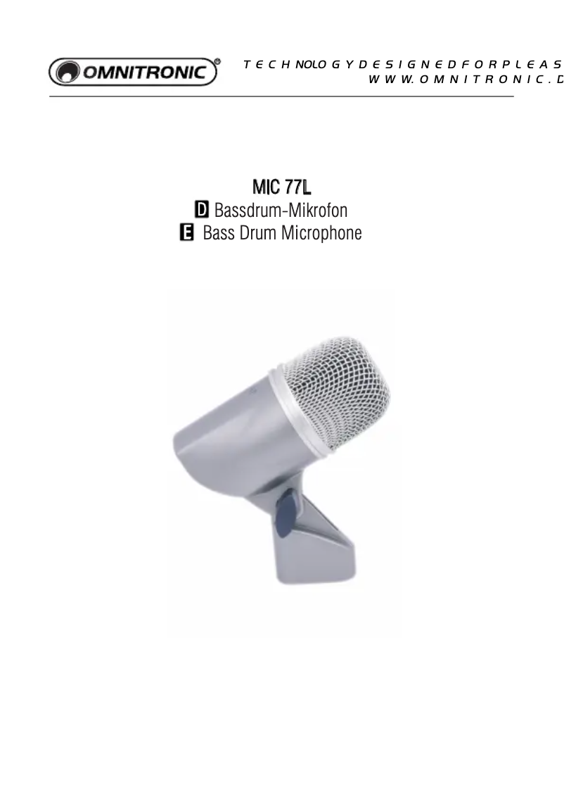Page n°1 - Manuel utilisateur Omnitronic MIC 77L