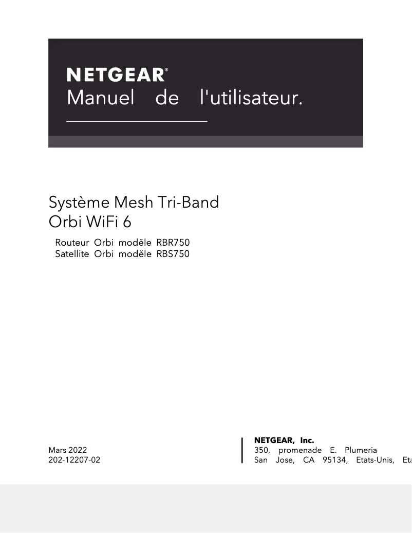 Page n°1 - Manuel utilisateur Netgear Orbi RBK754