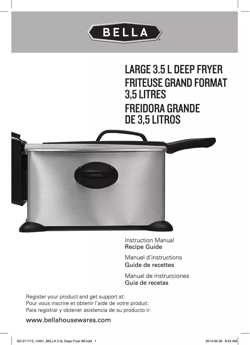 Page n°1 - Manuel utilisateur Bella 13401