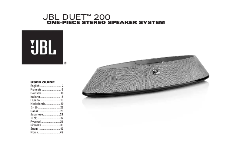 Page n°1 - Manuel utilisateur JBL Duet 200