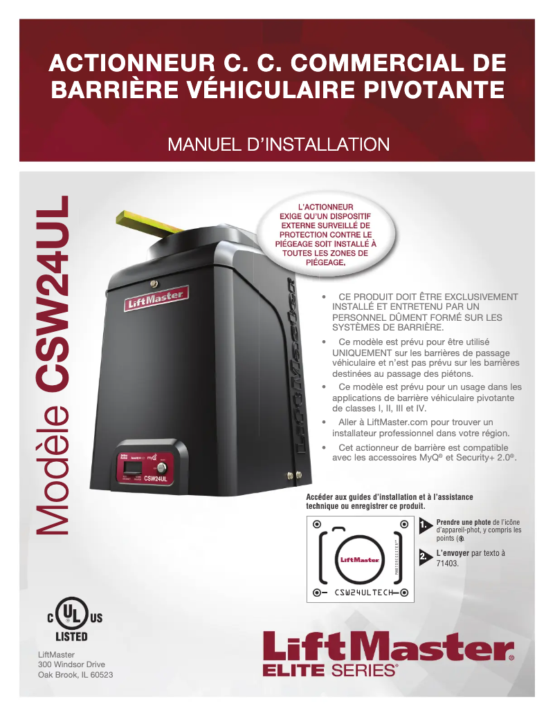 Página 1 del manual Manual de usuario LiftMaster CSW24UL