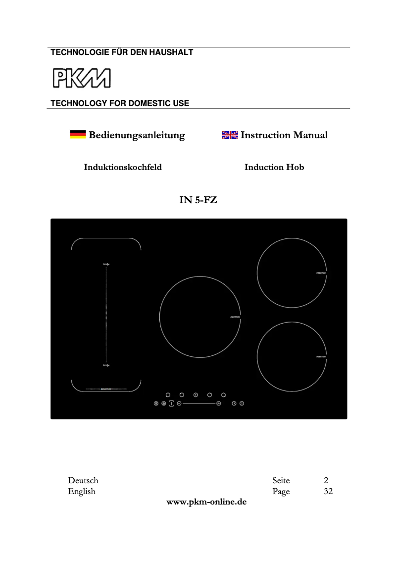 Page 1 de la notice Manuel utilisateur PKM IN5-FZ