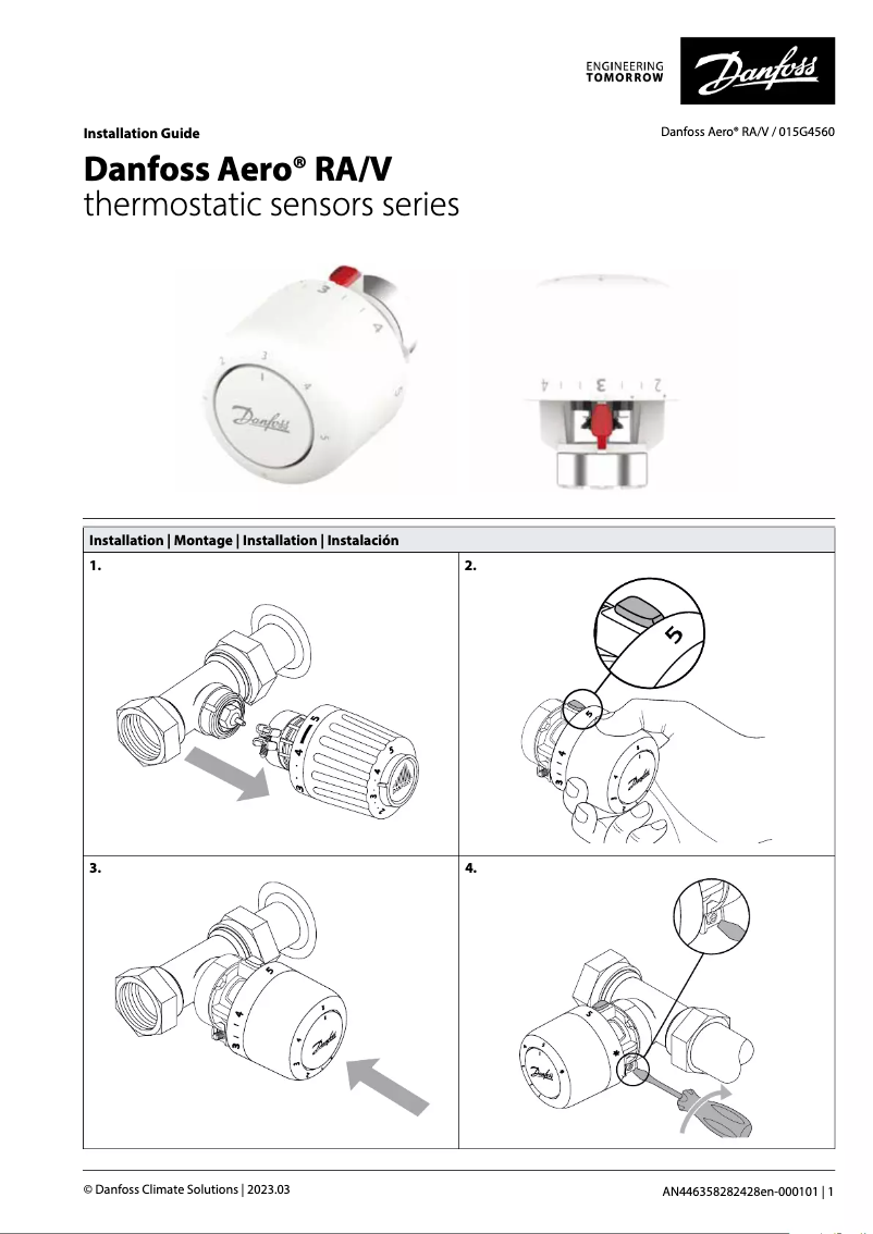 Page n°1 - Manuel utilisateur Danfoss Aero RA/V