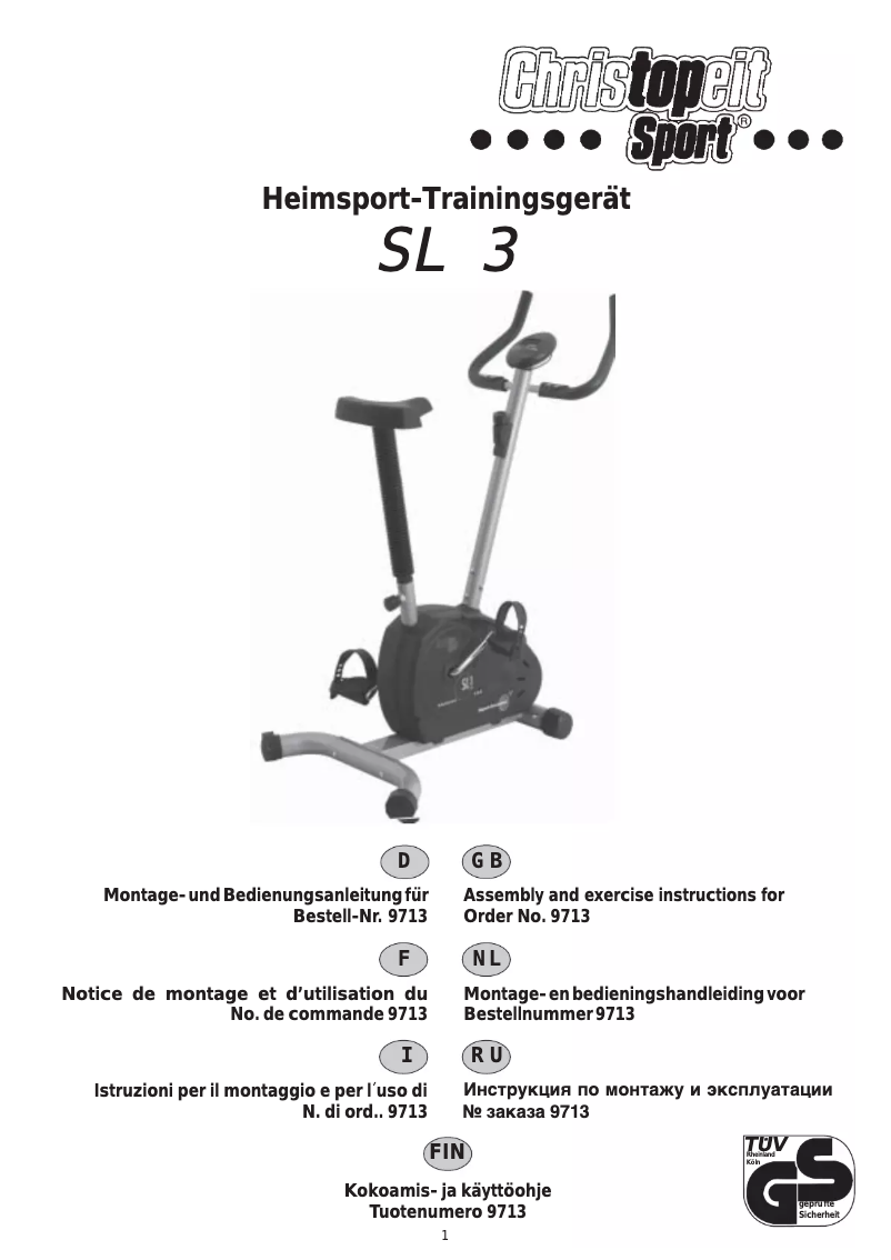 Page 1 de la notice Manuel utilisateur Christopeit SL 3