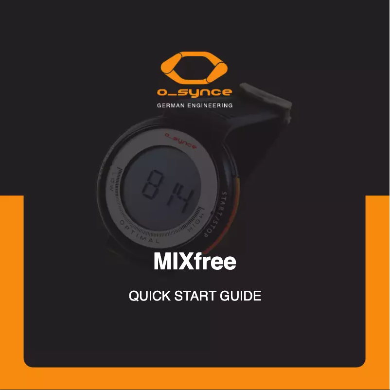 Page 1 de la notice Manuel utilisateur O-Synce Mix Free