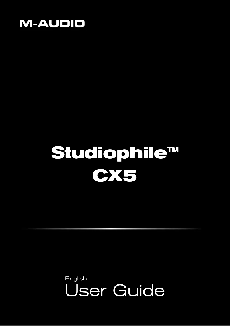 Image de la première page du manuel de l'appareil Studiophile CX5