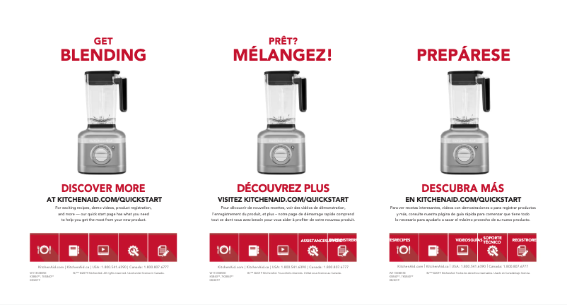 Page n°1 - Guide de démarrage rapide KitchenAid KSB4027