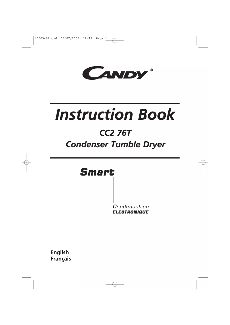 Page 1 de la notice Manuel utilisateur Candy CC2 76T