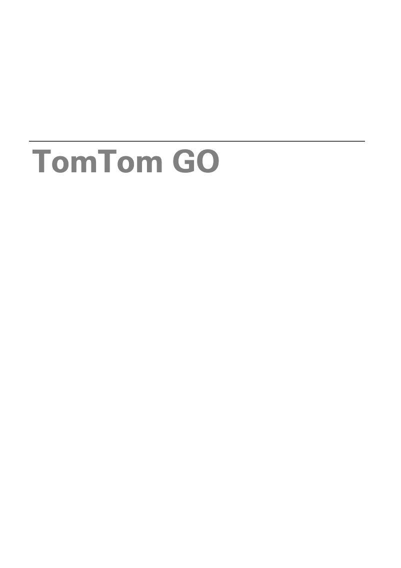 Page n°1 - Manuel utilisateur TomTom GO 720T