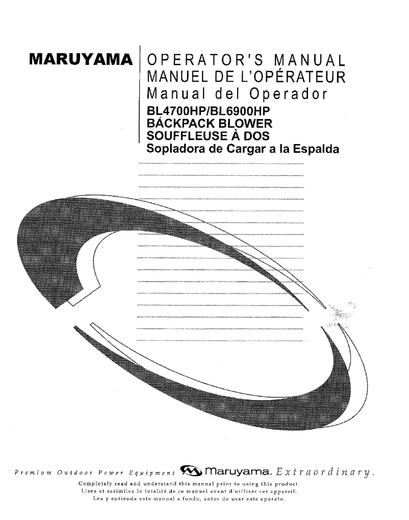 Page 1 de la notice Manuel utilisateur Maruyama BL6900HP