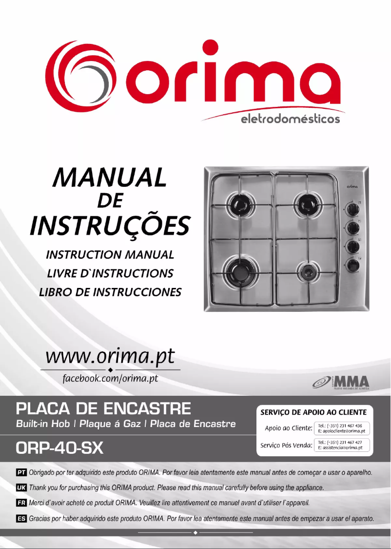 Page 1 de la notice Manuel utilisateur Orima ORP 40 SX
