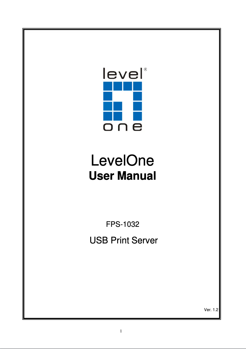 Page n°1 - Manuel utilisateur LevelOne FPS-1032