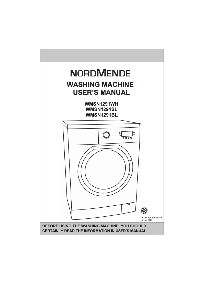 Page 1 de la notice Manuel utilisateur Nordmende WMSN1291BL