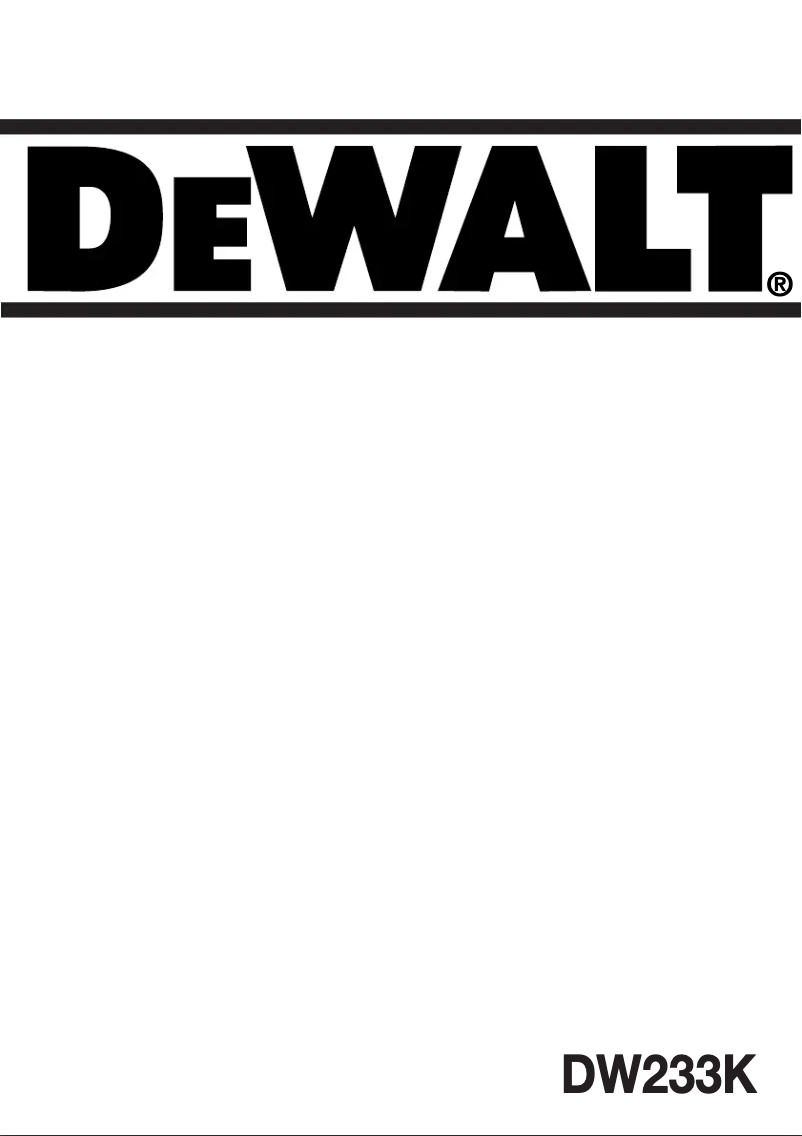 Page 1 de la notice Manuel utilisateur DeWalt DW233K