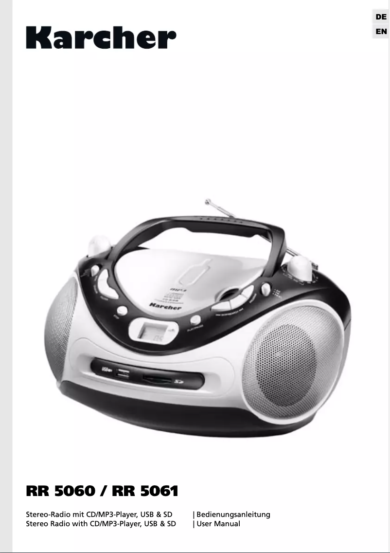 Page 1 de la notice Manuel utilisateur Karcher Audio RR 5060