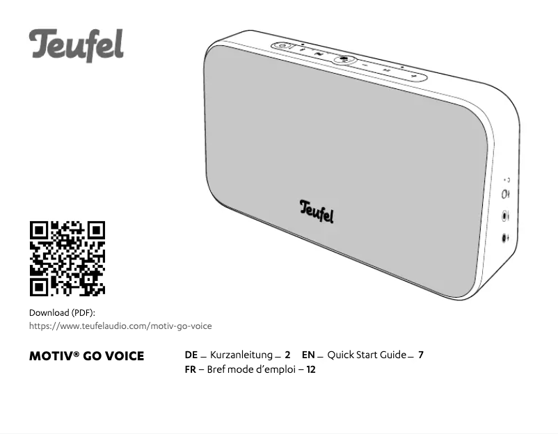 Page 1 de la notice Guide de démarrage rapide Teufel Motiv Go Voice