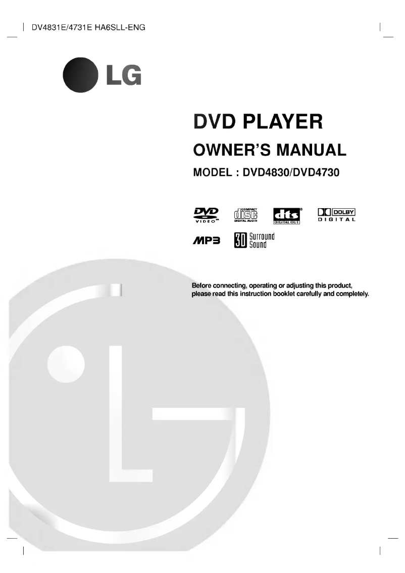 Image de la première page du manuel de l'appareil DVD4730