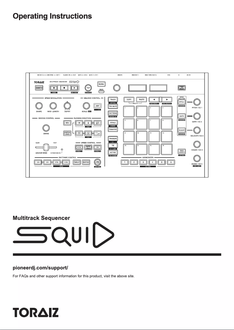 Page n°1 - Manuel utilisateur Toraiz Squid