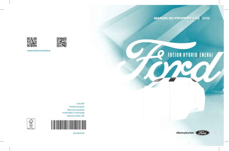 Page 1 de la notice Manuel utilisateur Ford Fusion Hybrid (2018)