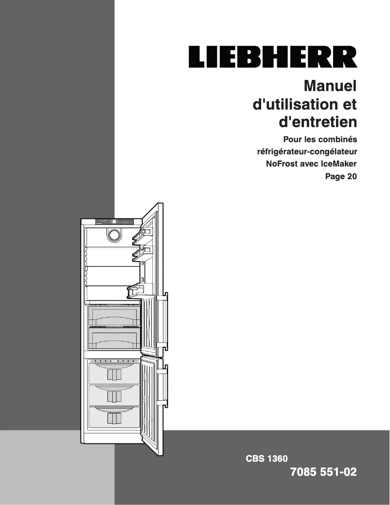 Page 1 de la notice Manuel utilisateur Liebherr SBSes 8063