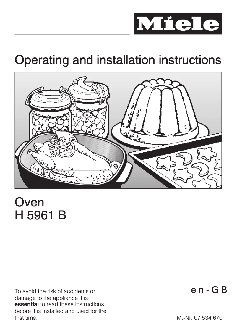 Page 1 de la notice Manuel utilisateur Miele H 5961 B
