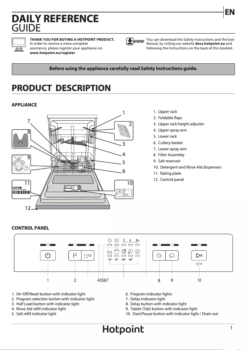 Page 1 de la notice Manuel utilisateur Hotpoint HFC 2B19 X UK N