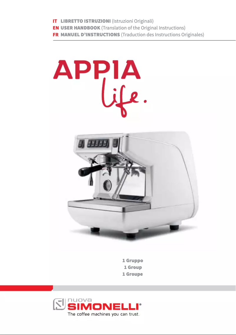 Page n°1 - Manuel utilisateur Nuova Simonelli Appia Life Volumetric