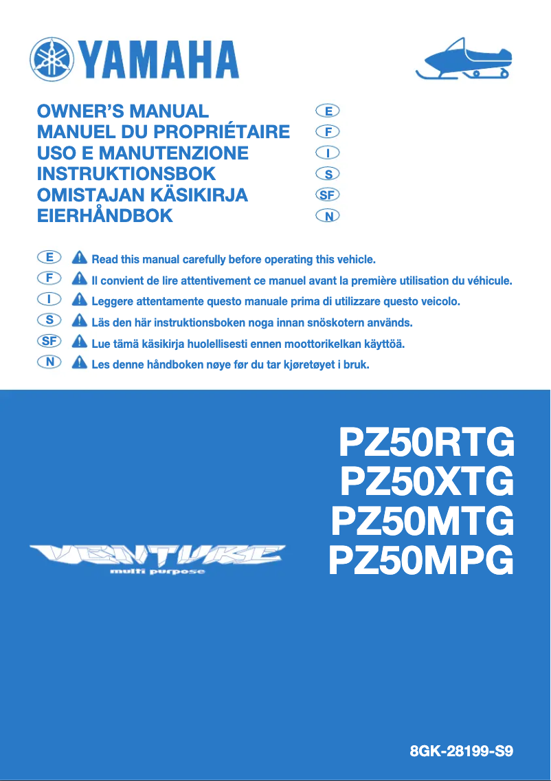 Page 1 de la notice Manuel utilisateur Yamaha PHAZER Mountain (2016)
