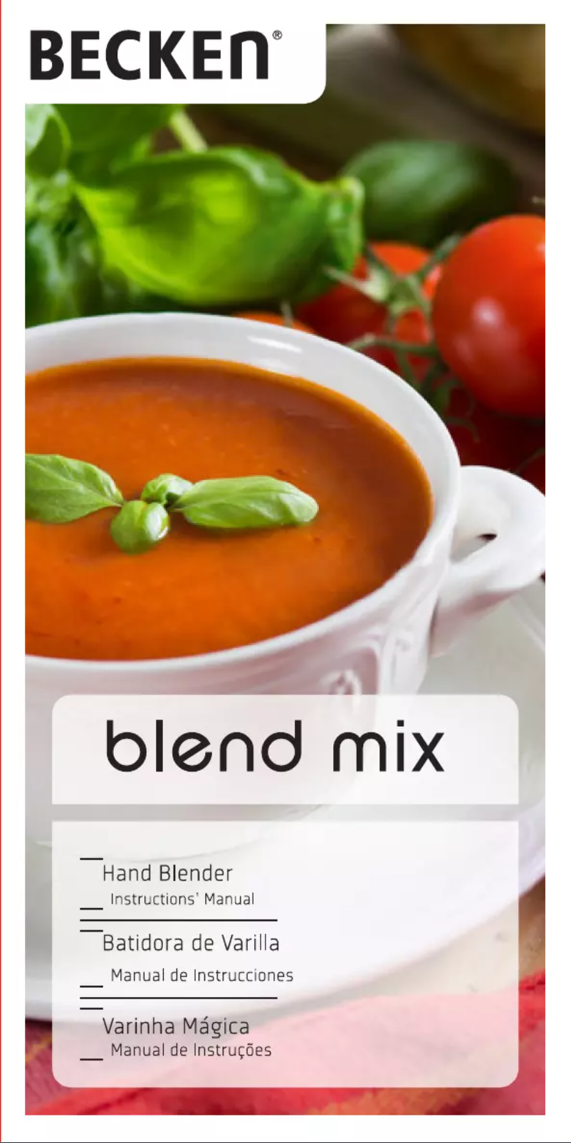 Imagen de la primera página del manual del dispositivo Blend Mix