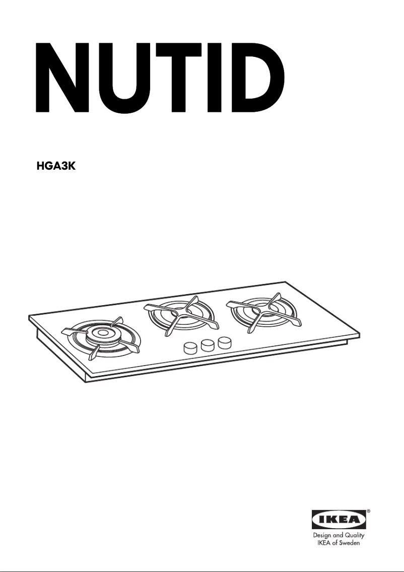 Image de la première page du manuel de l'appareil NUTID HGA3K WH