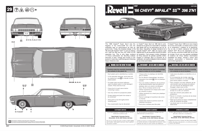 Page n°1 - Manuel utilisateur Revell ’66 Chevy Impala SS 396 2N1