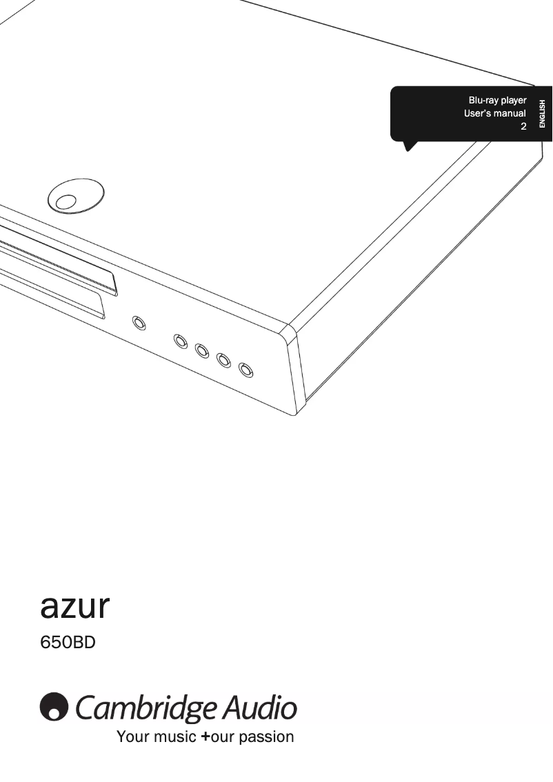 Image de la première page du manuel de l'appareil Azur 650BD