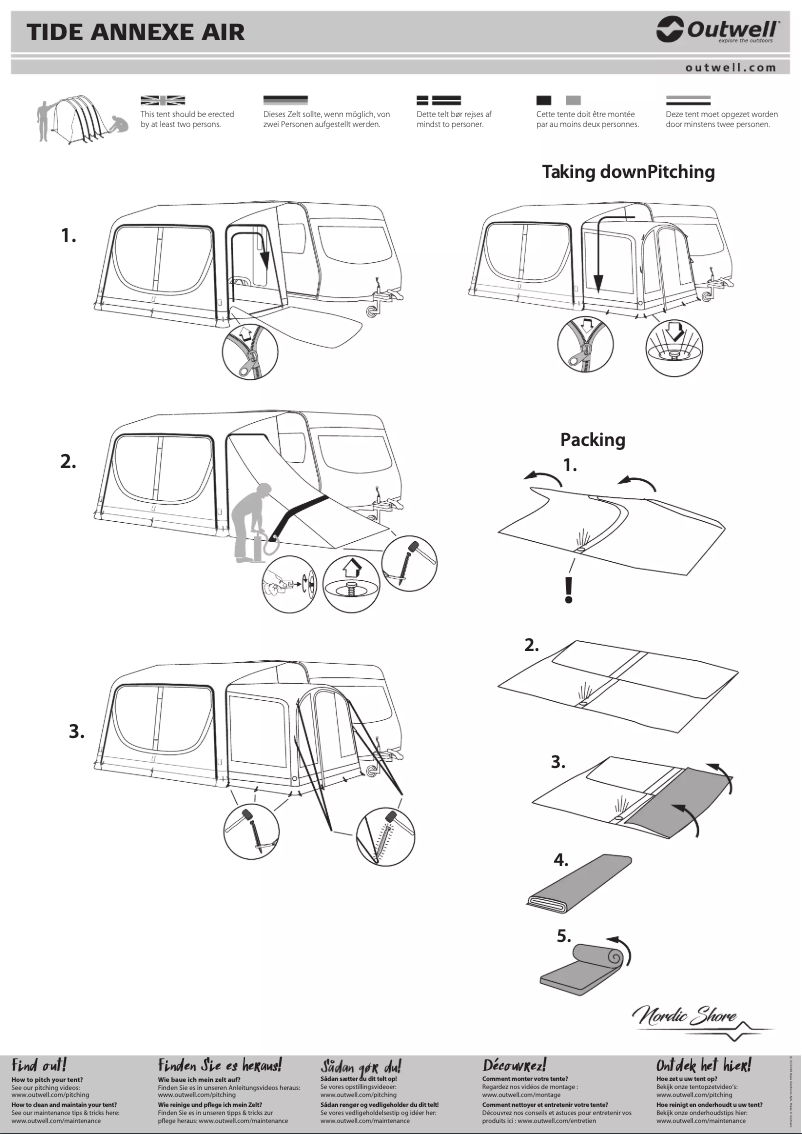 Page 1 de la notice Manuel utilisateur Outwell Tide Annexe Air