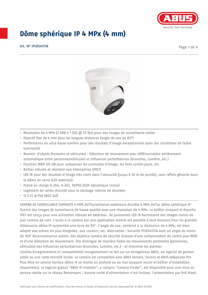 Image de la première page du manuel de l'appareil IPCB54511B