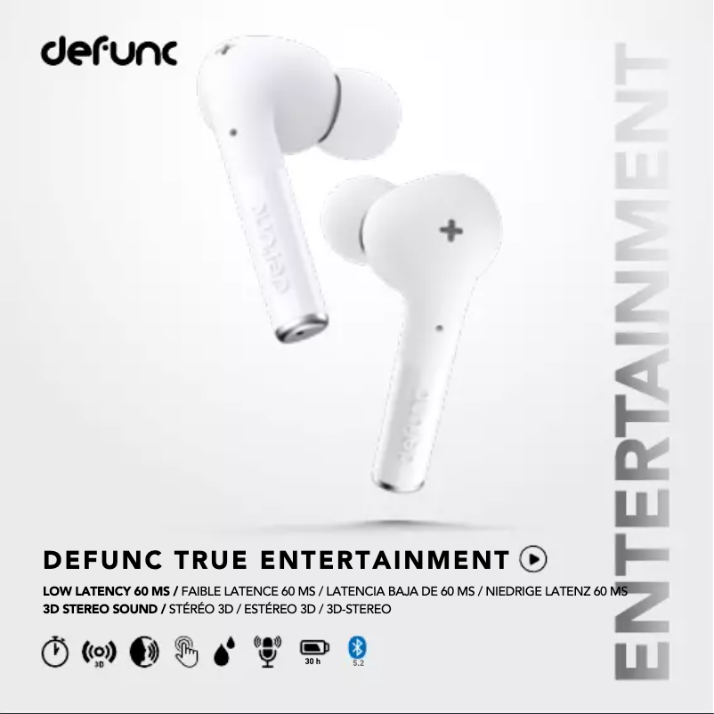 Page 1 de la notice Manuel utilisateur Defunc True Entertainment