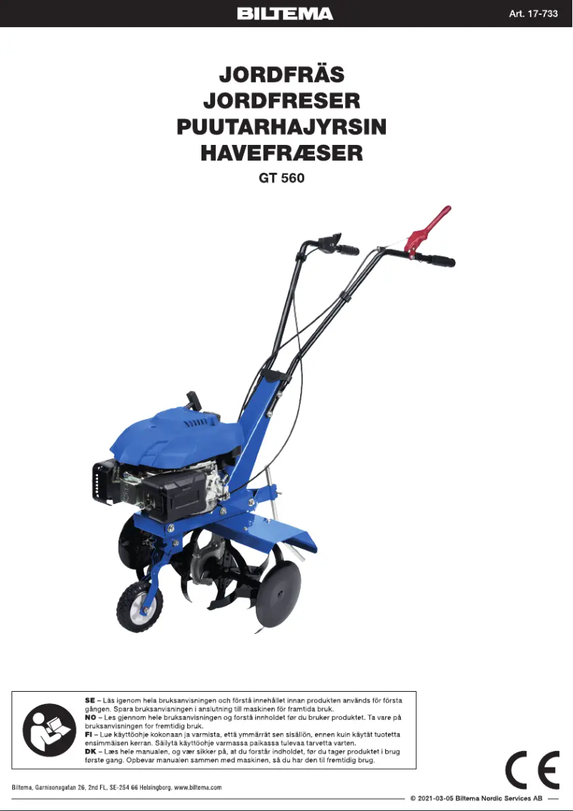 Page 1 of the manual User Manual Biltema GT 560