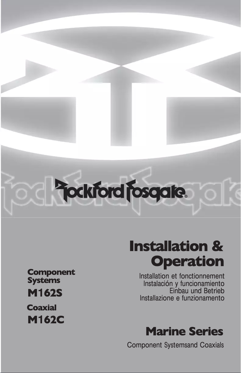 Page n°1 - Manuel utilisateur Rockford Fosgate M162C