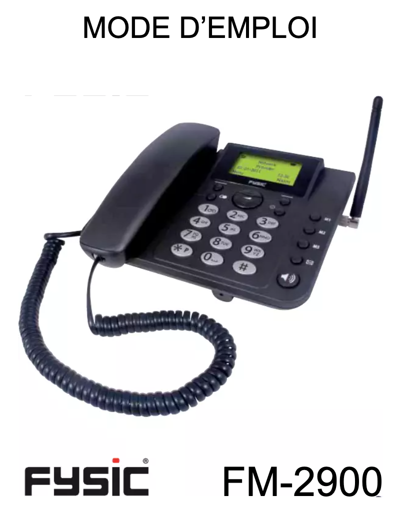 Image de la première page du manuel de l'appareil FM-2900