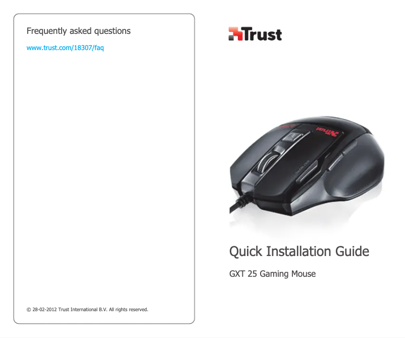 Page 1 de la notice Manuel utilisateur Trust GXT 25 18307