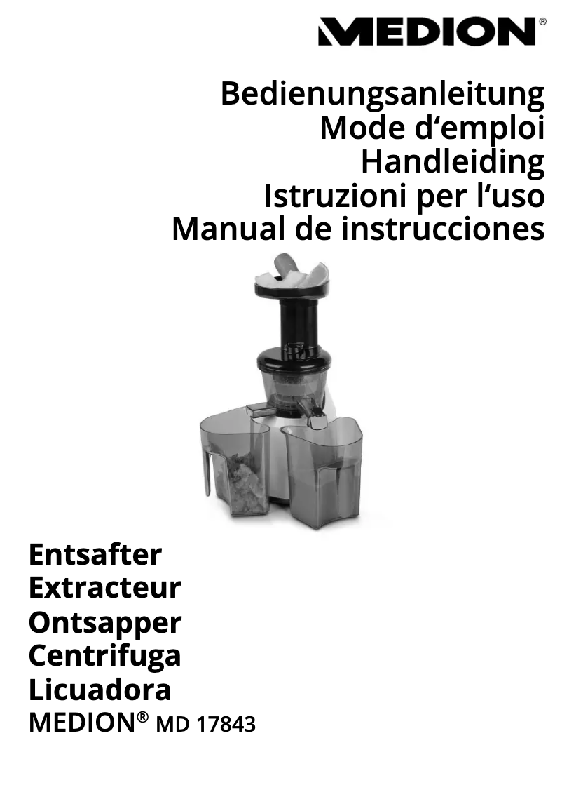 Page 1 de la notice Manuel utilisateur Medion MD 17843
