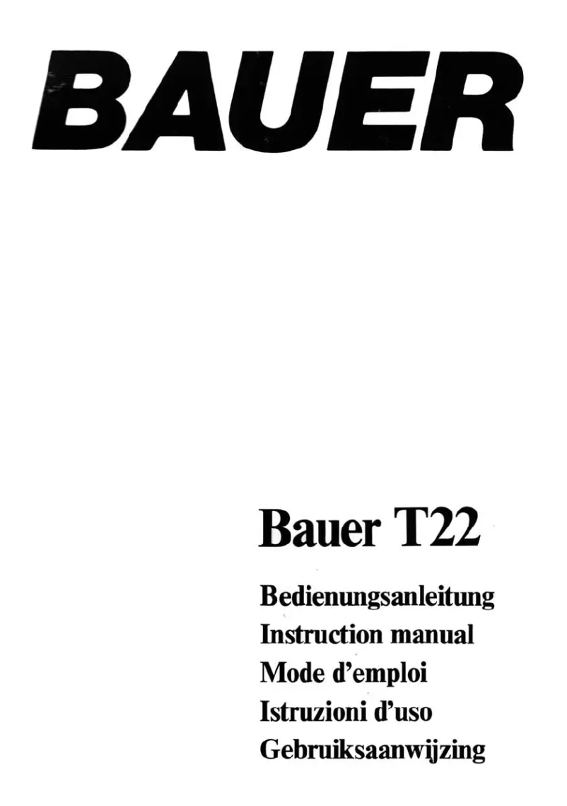 Page n°1 - Manuel utilisateur Bauer T22