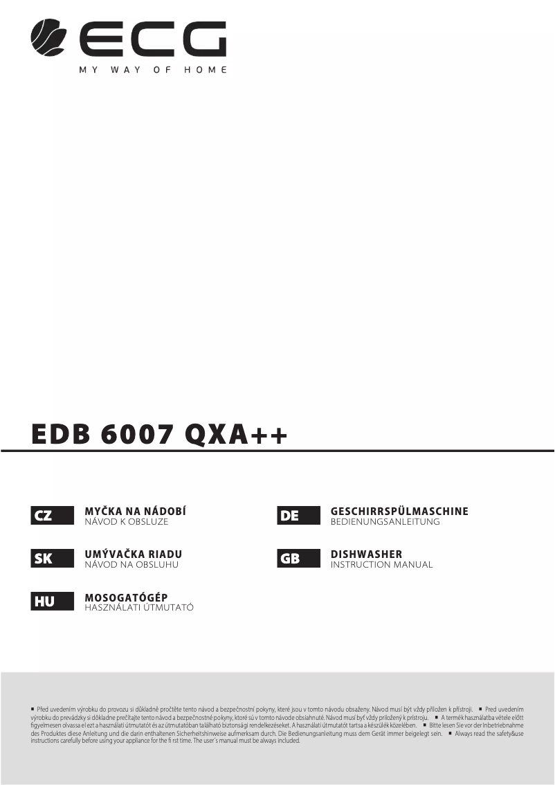 Image de la première page du manuel de l'appareil EDB 6007 QXA++