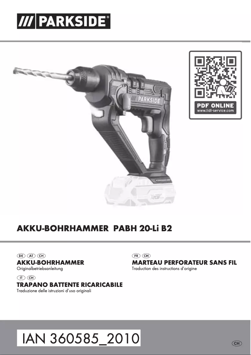 Image de la première page du manuel de l'appareil PBHA 12 A1IAN