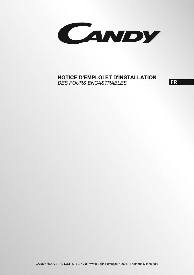 Page 1 de la notice Manuel utilisateur Candy FXP 695 WX