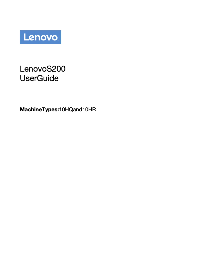 Page n°1 - Manuel utilisateur Lenovo S200