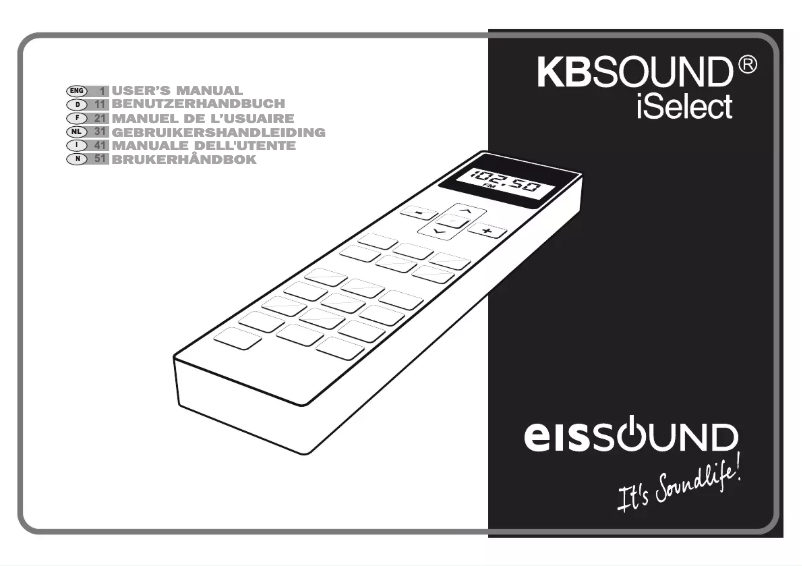 Page n°1 - Manuel utilisateur Eissound KBSound iSelect DAB+
