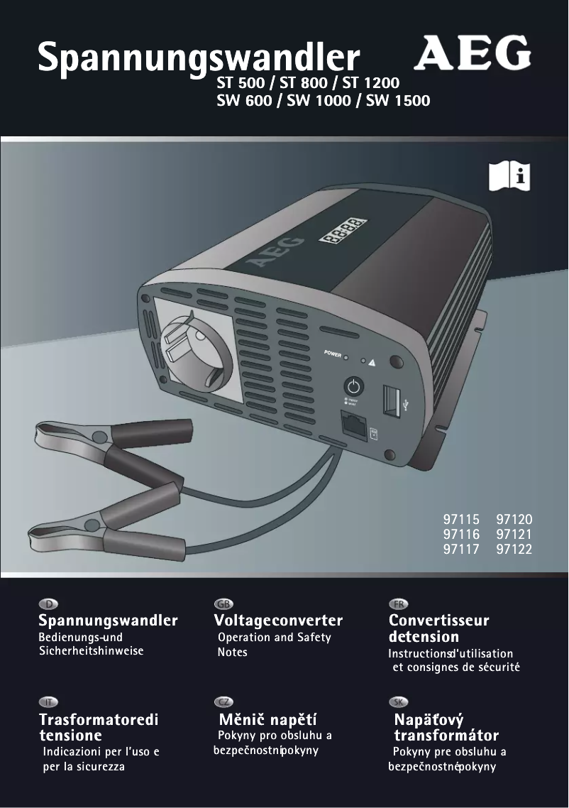 Page 1 de la notice Manuel utilisateur AEG ST 1200