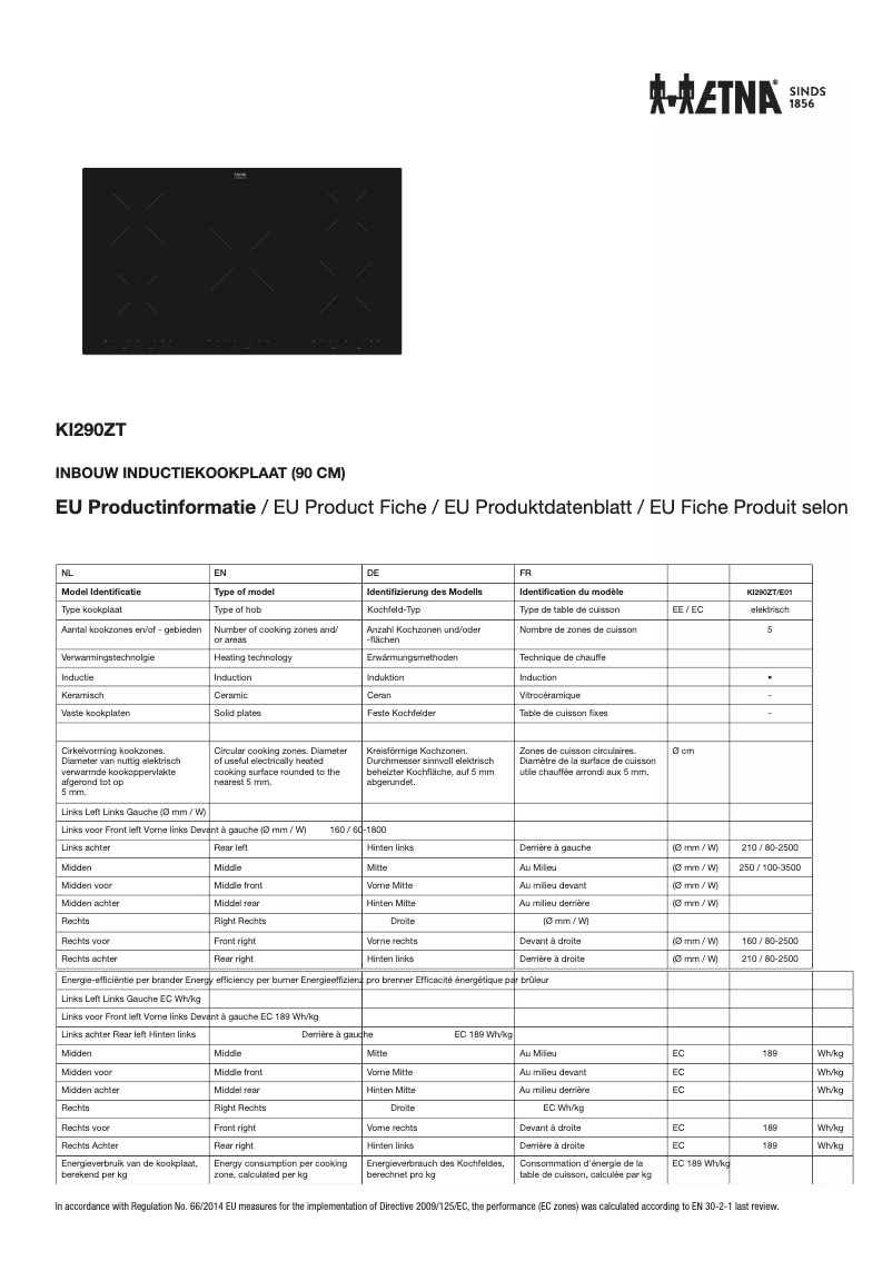 Image de la première page du manuel de l'appareil KI290ZT